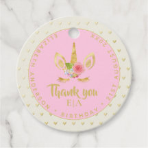 シックモダンユニコーン顔金ゴールドありがとうお名前