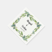 シックモダンユーカリプタスフレパーソナライズされたーム スタンダードカクテルナプキン (角)