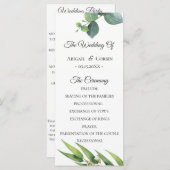 シックモダンユーカリプトゥス葉結婚式 プログラム (正面/裏面)