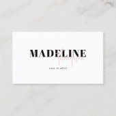 シックモダンライトピンクフェミニンQRコード 名刺 (正面)