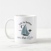 シックモダンライフは湖の引用文 コーヒーマグカップ (左)