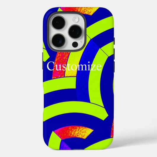 シックモダンライム/ネイビーシブロン Case-Mate iPhoneケース (裏面)