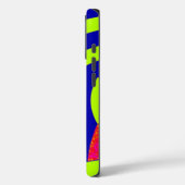 シックモダンライム/ネイビーシブロン Case-Mate iPhoneケース (裏面 / 左)