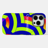 シックモダンライム/ネイビーシブロン Case-Mate iPhoneケース (裏面 (横))