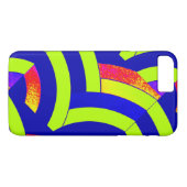 シックモダンライム/ネイビーシブロン Case-Mate iPhoneケース (裏面(横))