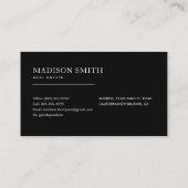 シックモダンラグジュアリーブラックプロフェッショナル 名刺 (裏面)