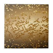 シックモダンラグジュアリー金ゴールドブラックグリッターきらめく タイル (正面)