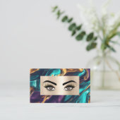 シックモダンラグジュアリー金ゴールドメイクアップアーティスト美しいサロン 名刺 (スタンド正面)