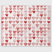 シックモダンラブお洒落ハートバレンタインデー ラッピングペーパー (フラット)