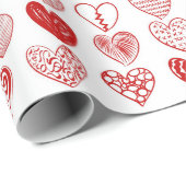 シックモダンラブお洒落ハートバレンタインデー ラッピングペーパー (ロールコーナー)