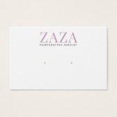 シックモダンラベンダーイヤリングジュエリー表示カード (正面)