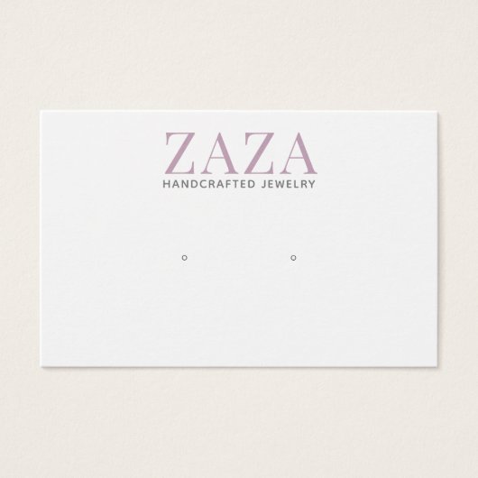 シックモダンラベンダーイヤリングジュエリー表示カード (正面)