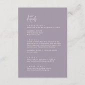 シックモダンラベンダーパープル結婚ズ詳細 エンクロージャーカード (正面)