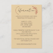 シックモダンリーフモノグラム結婚ズ エンクロージャーカード (正面)