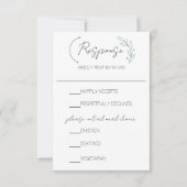 シックモダンリーフモノグラム結婚ズ 出欠カード (正面)