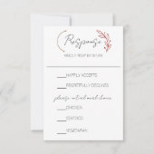 シックモダンリーフモノグラム結婚ズ 出欠カード (正面)