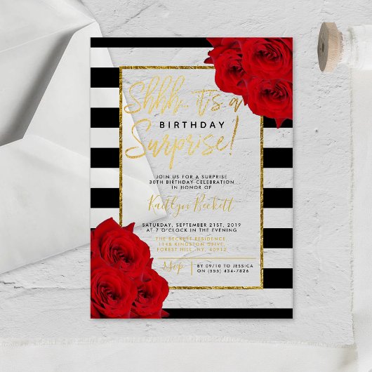 シックモダンルクスシー…サプライズ誕生日パーティー アクリル招待状