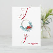 シックモダンレッドパインリースジョイホリデイ シーズンカード (スタンド正面)