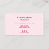 シックモダンレッドプロフェッショナル写真ガーリー 名刺 (裏面)