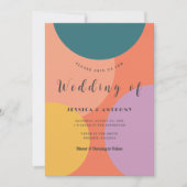 シックモダンレトロミニマリストボホバック結婚ズ 招待状 (正面)