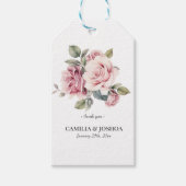 シックモダンロエレガントンロマンチックなピンク結婚ローズ ギフトタグ (正面)