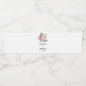 シックモダンロエレガントンロマンチックなピンク結婚ローズ ペットボトルラベル (シングルラベル)