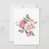 シックモダンロエレガントンロマンチックなピンク結婚ローズ 出欠カード (裏面)