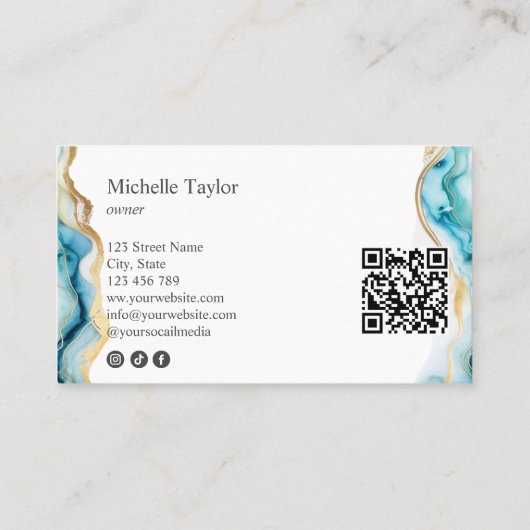 シックモダンロゴQRコードソーシャルメディアWebサイト 名刺 (裏面)