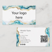 シックモダンロゴQRコードソーシャルメディアWebサイト 名刺 (正面/裏面)