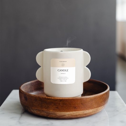 シックモダンロゴVanilla Candle製品ラベル スクエアシール