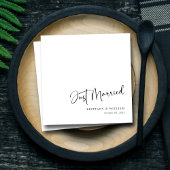 シックモダンロマンチックたった今結婚しました結婚ズ スタンダードカクテルナプキン