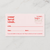 シックモダンロミニマルゴネイルサロン写真コラージュ 予約カード (裏面)