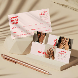 シックモダンロミニマルゴネイルサロン写真コラージュ 予約カード