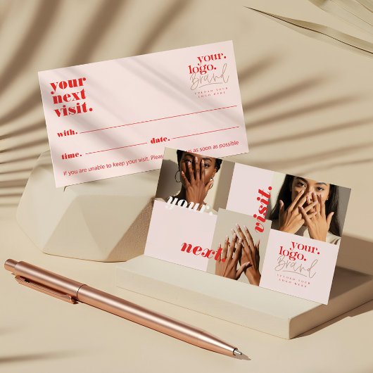 シックモダンロミニマルゴネイルサロン写真コラージュ 予約カード