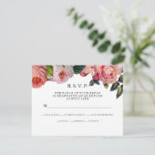 シックモダンワイドストライプバラとミントグリーン 招待状 (スタンド正面)