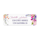 シックモダンワイルドフラワースクリプかわいらしト卒業 ラベル (正面)