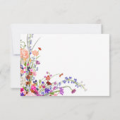 シックモダンワイルドフラワースクリプトブライダルシャワー ノートカード (裏面)