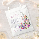 シックモダンワイルドフラワースクリプトブライダルシャワー フェイバーバッグ (クリップ留めされた状態)