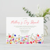 シックモダンワイルドフラワースクリプトマザーのデイブランチ 招待状 (スタンド正面)
