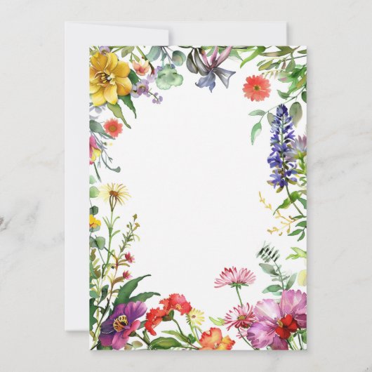 シックモダンワイルドフラワースクリプトマザーズデイブランチ 招待状 (裏面)