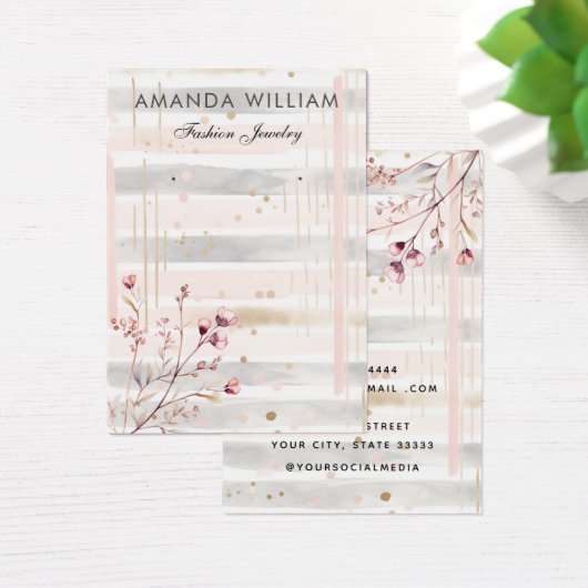 シックモダンワイルドフラワーフローライヤリング表示カード (デスク)