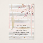 シックモダンワイルドフラワーフローライヤリング表示カード (裏面)