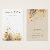 シックモダンワイルドフラワーフローライヤリング表示カード (正面&裏面)