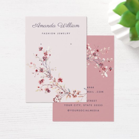 シックモダンワイルドフラワーフローライヤリング表示カード (デスク)