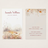 シックモダンワイルドフラワーフローライヤリング表示カード (正面&裏面)