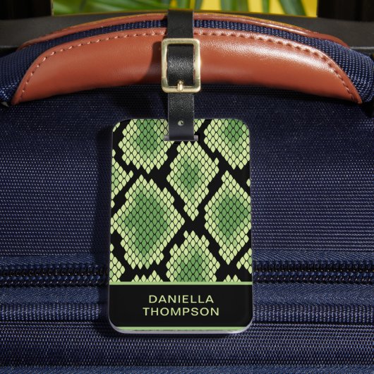 シックモダンワイルドライフスネークプリントパターン旅行 ラゲッジタグ (正面インサイチュ2)