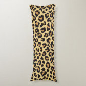 シックモダンワイルドライフレオパードアニマルプリントパターン ボディピロー (正面縦)