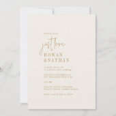 シックモダンヴィンテージ金ゴールドウィークエンドイベントQR結婚s 招待状 (正面)