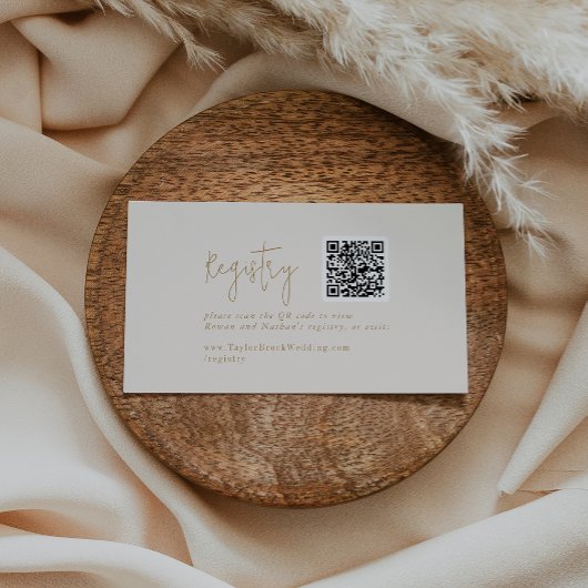 シックモダンヴィンテージ金ゴールドギフトレジストリ エンクロージャーカード