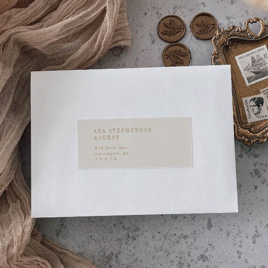 シックモダンヴィンテージ金ゴールドゲスト住所 シール